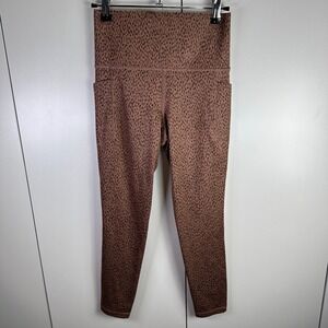 Athleta Womens XS Salutation Stash Pocket Leopard Print 7/8‎ Leggings Mob Glam